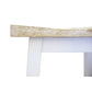 PAPAYA SOLID MANGO WOOD STOOL WHITE BASE & WHITEWASH TOP - MyChocolateWood