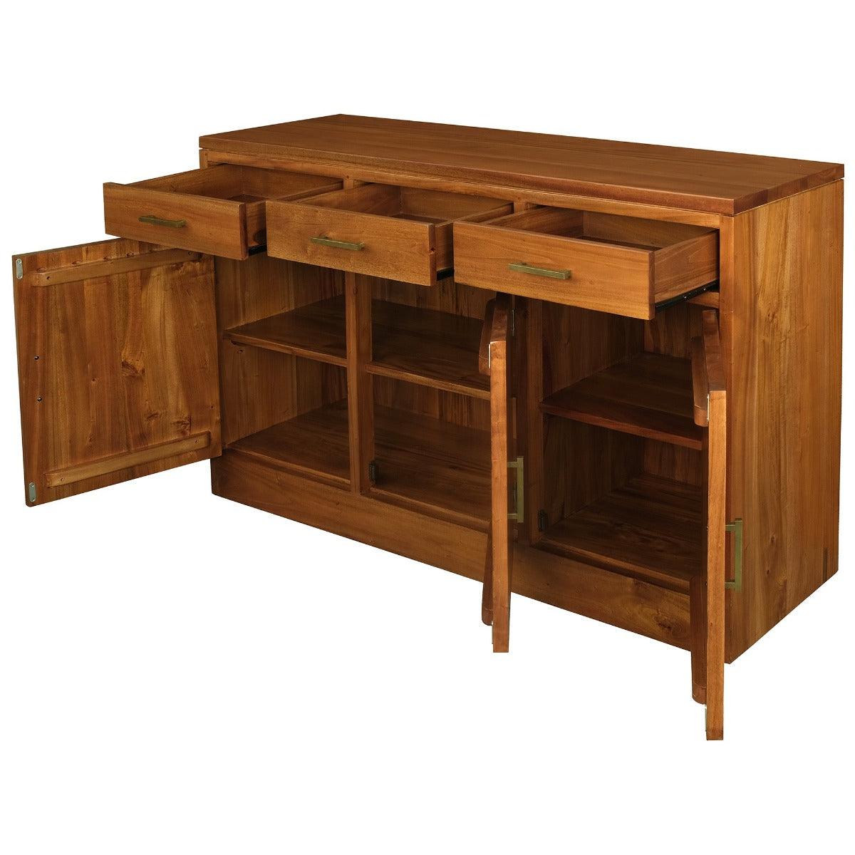 PARIS SOLID MAHOGANY 3 DOORS & 3 DRAWERS BUFFET/SIDEBOARD IN LIGHT PECAN - MyChocolateWood