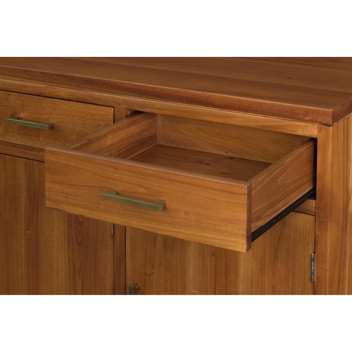 PARIS SOLID MAHOGANY 3 DOORS & 3 DRAWERS BUFFET/SIDEBOARD IN LIGHT PECAN - MyChocolateWood