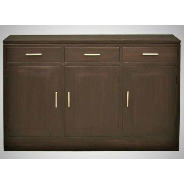 PARIS SOLID MAHOGANY BUFFET/SIDEBOARD 3 DOORS & 3 DRAWERS IN CHOCOLATE COLOUR - MyChocolateWood