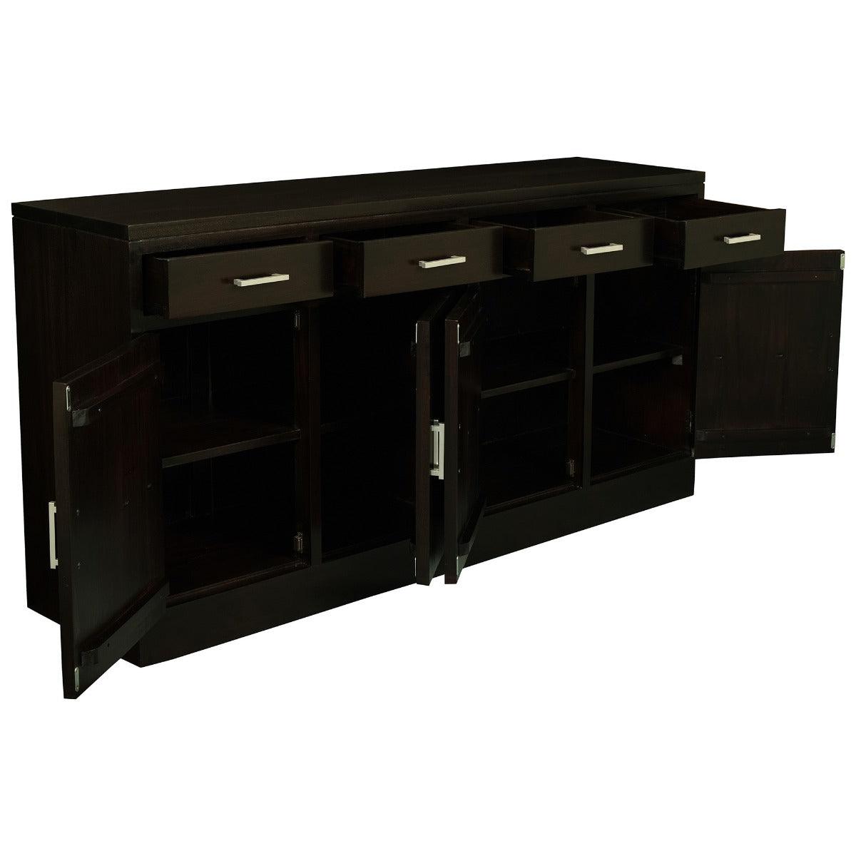 PARIS SOLID MAHOGANY BUFFET/SIDEBOARD 4 DOORS & 4 DRAWERS IN CHOCOLATE - MyChocolateWood