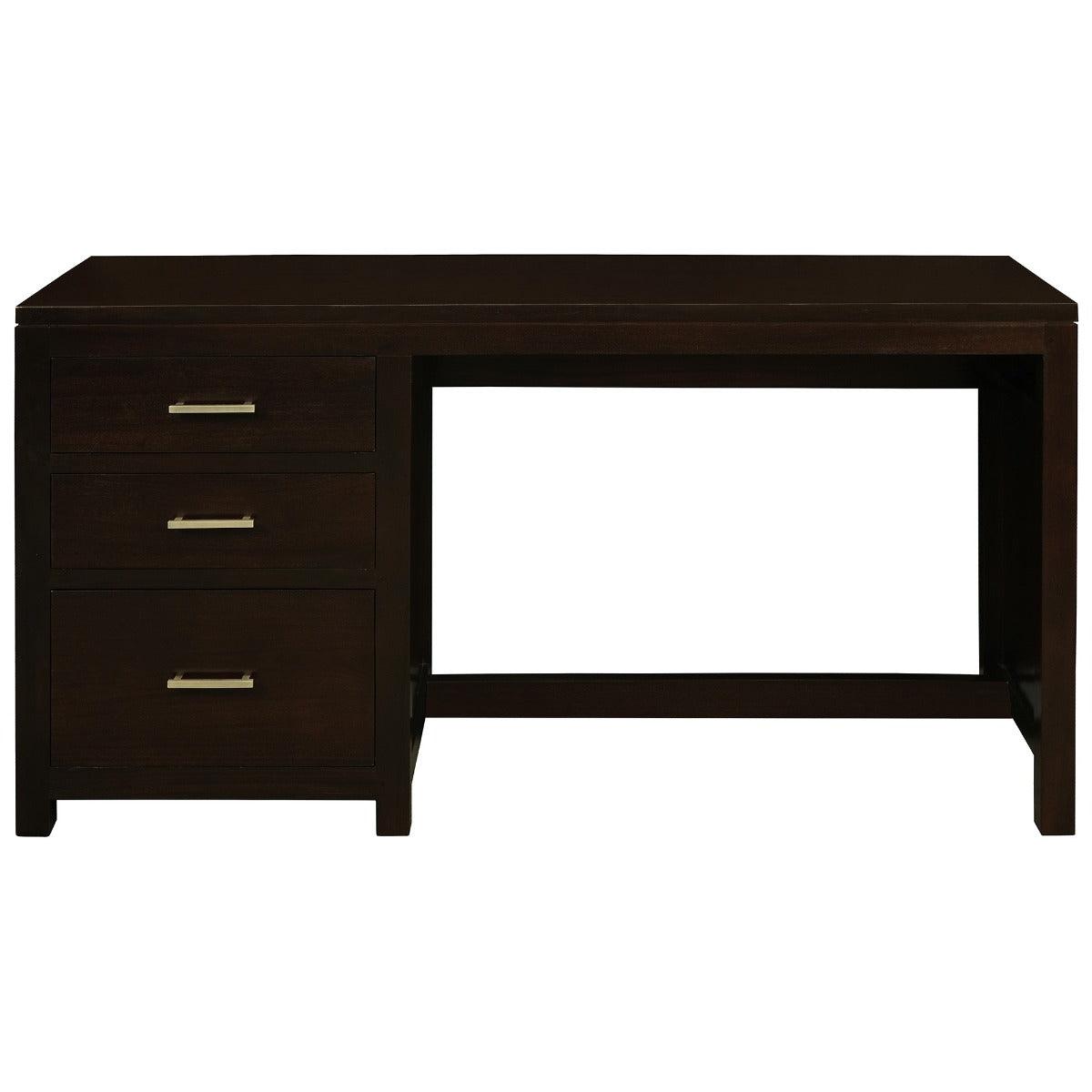 PARIS SOLID MAHOGANY TIMBER 3 DRAWER 150CM DESK - CHOCOLATE - MyChocolateWood