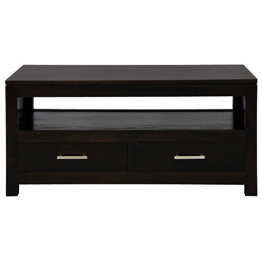 PARIS SOLID MAHOGANY TIMBER 4 DRAWER COFFEE TABLE 100CM - CHOCOLATE - MyChocolateWood