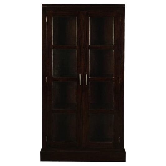 PARIS SOLID MAHOGANY TIMBER DISPLAY CABINET WITH 3 SHELVES -CHOCOLATE - MyChocolateWood