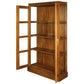 PARIS SOLID MAHOGANY TIMBER DISPLAY CABINET WITH 3 SHELVES - LIGHT PECAN - MyChocolateWood