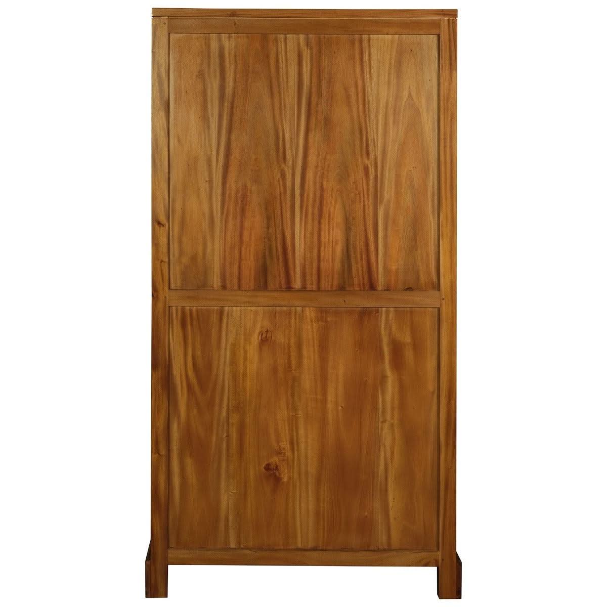 PARIS SOLID MAHOGANY TIMBER DISPLAY CABINET WITH 3 SHELVES - LIGHT PECAN - MyChocolateWood