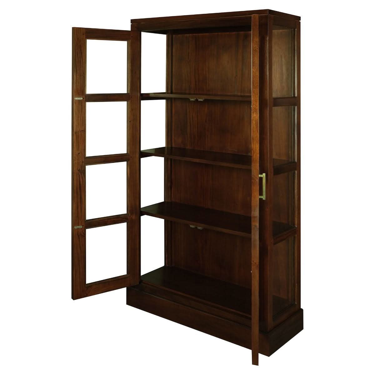 PARIS SOLID MAHOGANY TIMBER DISPLAY CABINET WITH 3 SHELVES - MAHOGANY - MyChocolateWood