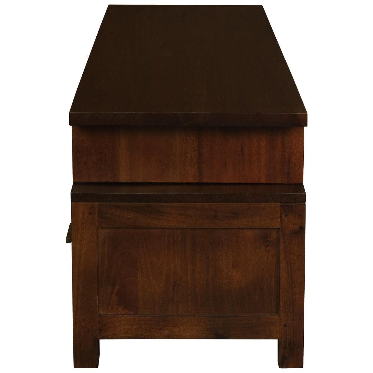 PARIS SOLID MAHOGANY TIMBER EXTENSION TV/ENTERTAINMENT UNIT - MAHOGANY 3 DRAWERS 150CM - MyChocolateWood