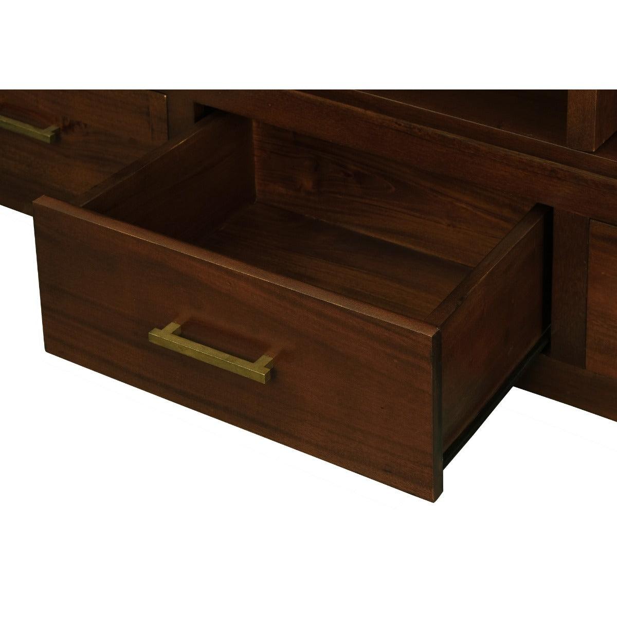 PARIS SOLID MAHOGANY TIMBER EXTENSION TV/ENTERTAINMENT UNIT - MAHOGANY 3 DRAWERS 150CM - MyChocolateWood