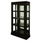 PARIS SOLID MAHOGANY TIMBER MIRRORED BACK DISPLAY CABINET WITH 3 SHELVES - CHOCOLATE - MyChocolateWood