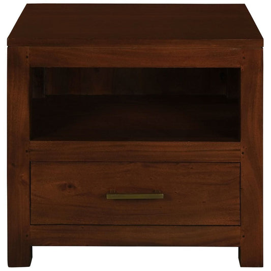 PARIS SOLID MAHOGANY TIMBER SINGLE DRAWER LAMP TABLE - MAHOGANY - MyChocolateWood
