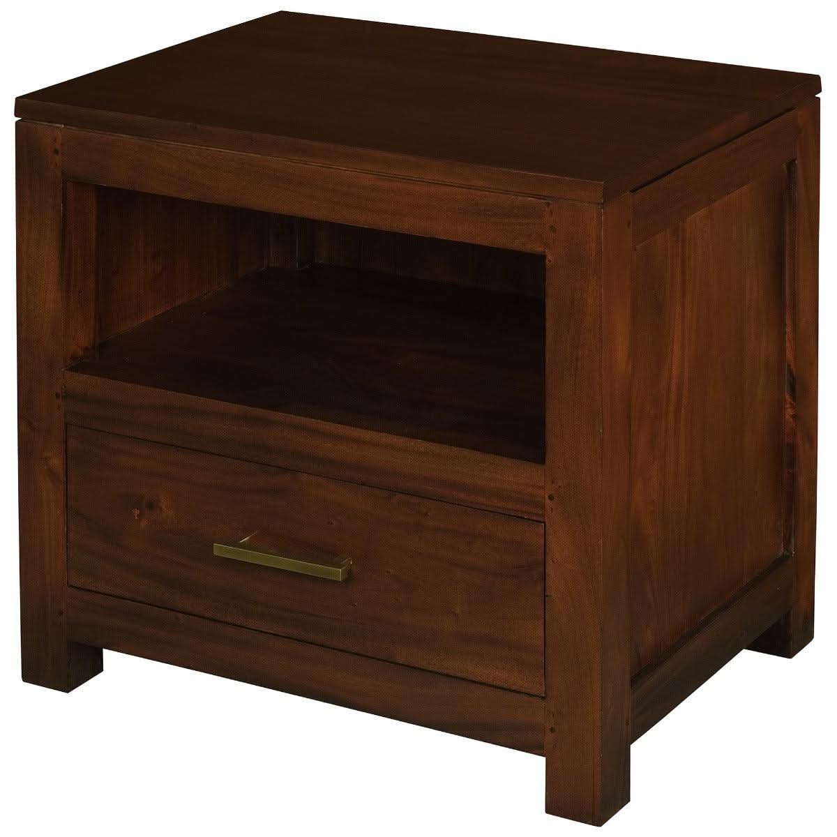 PARIS SOLID MAHOGANY TIMBER SINGLE DRAWER LAMP TABLE - MAHOGANY - MyChocolateWood