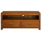 PARIS SOLID MAHOGANY TV UNIT WITH 2 DRAWERS IN LIGHT PECAN 120CM - MyChocolateWood