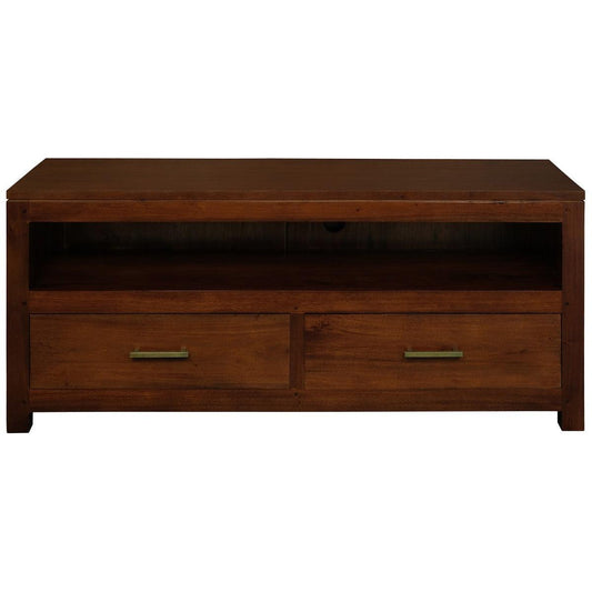 PARIS SOLID MAHOGANY TV UNIT WITH 2 DRAWERS IN MAHOGANY 120CM - MyChocolateWood