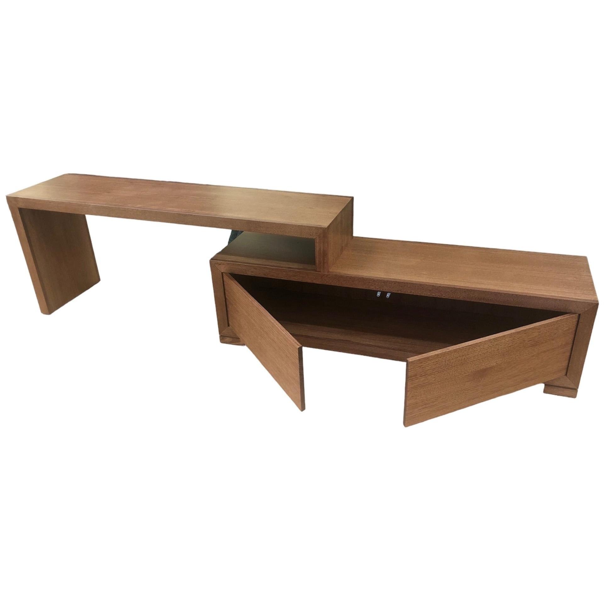 PARKER CUSTOM MADE TASSIE OAK EXTENSION TV UNIT IN FULL TIMBER - MyChocolateWood