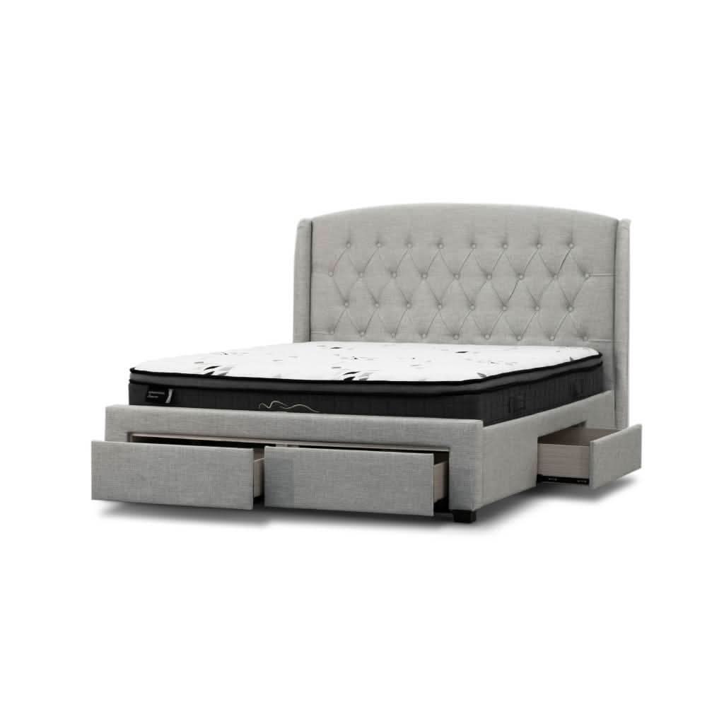 PASCAL HAMPTONS STYLE KING SIZE BED IN STONE - MyChocolateWood