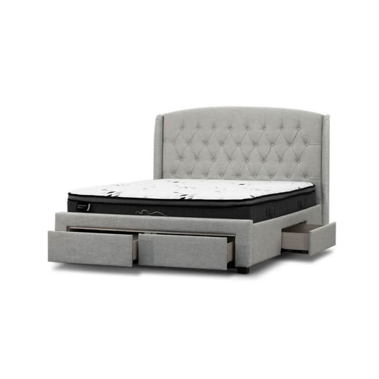 PASCAL HAMPTONS STYLE QUEEN SIZE BED IN STONE - MyChocolateWood