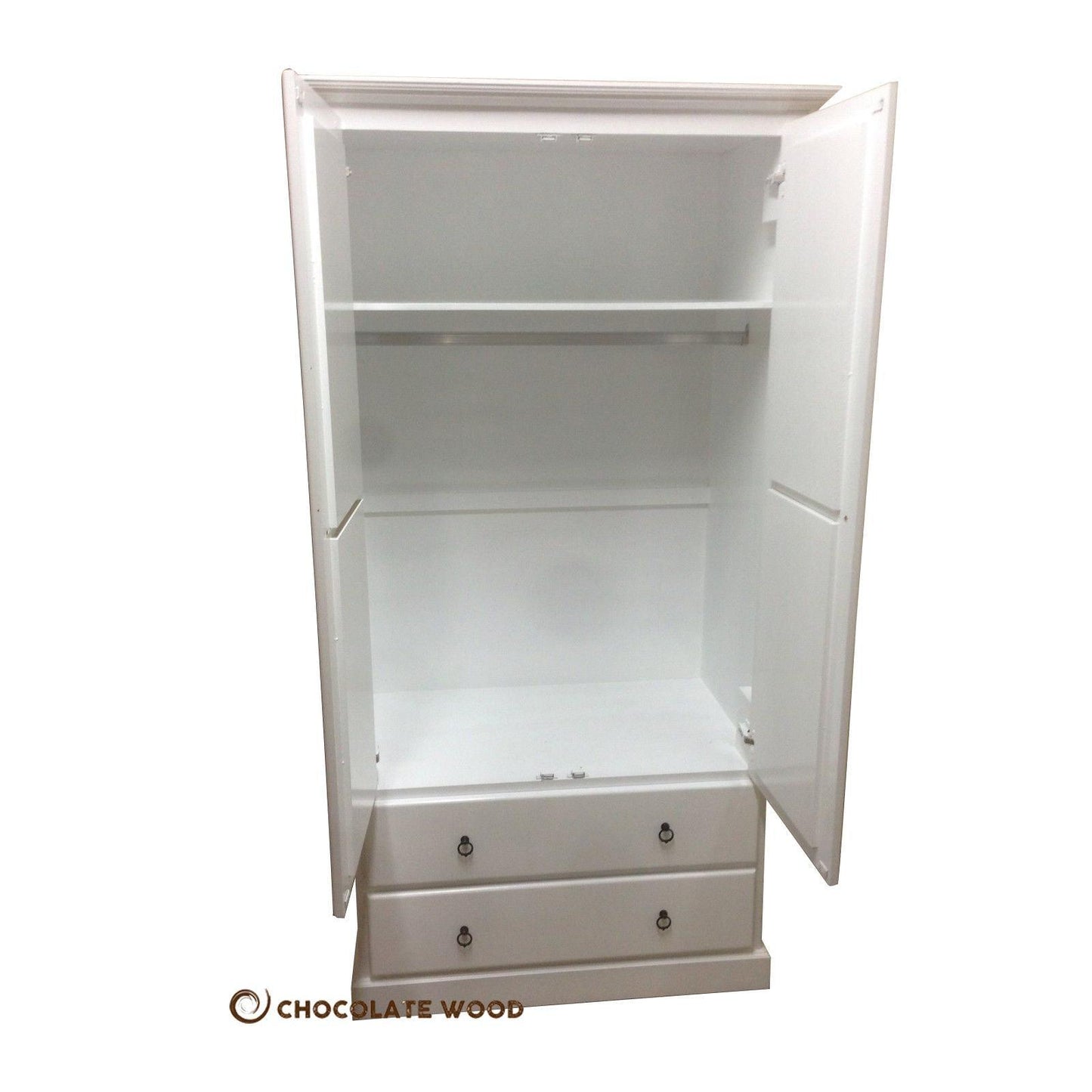 PAUDHA WHITE WARDROBE/ARMOIRE IN SOLID NZ PINE CUSTOM MADE - MyChocolateWood