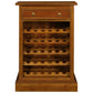 PEGASUS SOLID MAHOGANY TIMBER 30 BOTTLE WINERACK W/ 1 DRAWER- LIGHT PECAN - MyChocolateWood