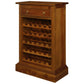 PEGASUS SOLID MAHOGANY TIMBER 30 BOTTLE WINERACK W/ 1 DRAWER- LIGHT PECAN - MyChocolateWood