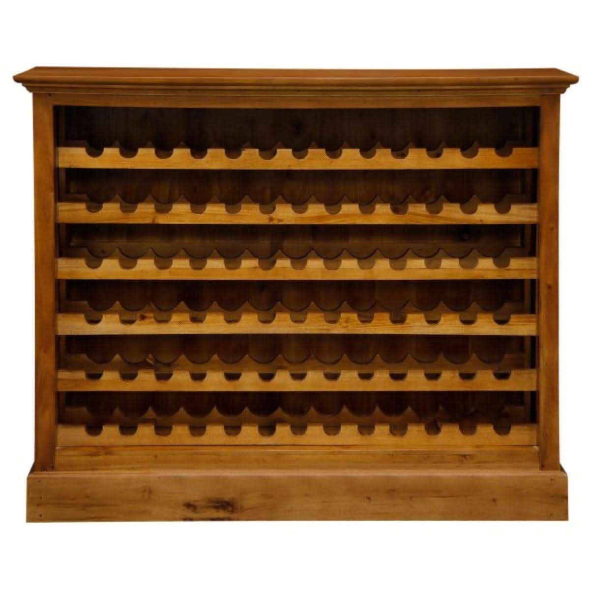 PEGASUS SOLID MAHOGANY TIMBER 78 BOTTLE WINERACK - LIGHT PECAN - MyChocolateWood