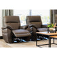 PERSI GENUINE LEATHER 3-SEATER + 2 SINGLE RECLINERS (ARMCHAIRS) SUITE BROWN 3 PIECE LOUNGE SET - MyChocolateWood