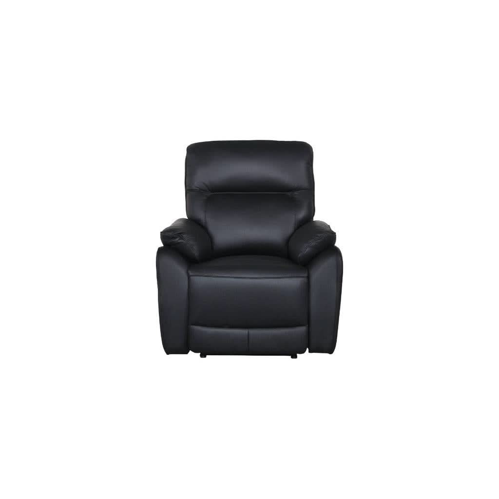 PERSI GENUINE LEATHER SINGLE RECLINER ARMCHAIR BLACK - MyChocolateWood