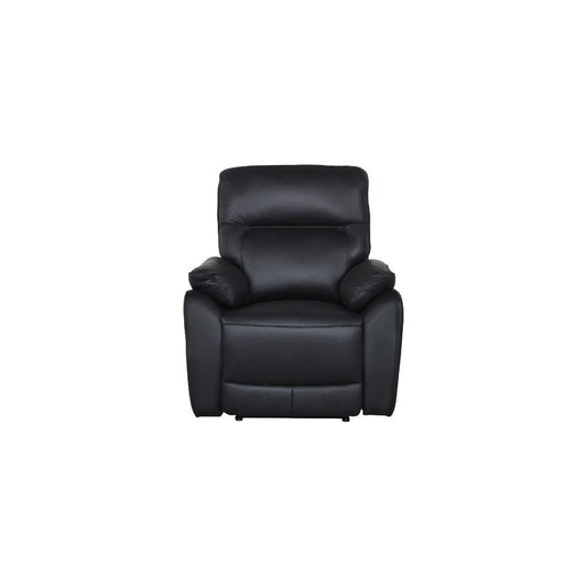 PERSI GENUINE LEATHER SINGLE RECLINER ARMCHAIR BLACK - MyChocolateWood