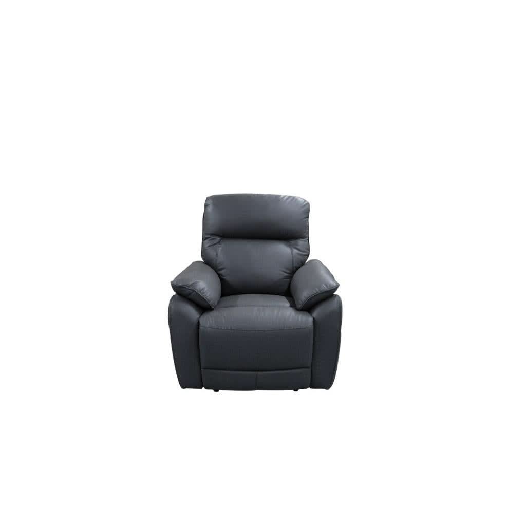 PERSI GENUINE LEATHER SINGLE RECLINER ARMCHAIR GRAPHITE - MyChocolateWood