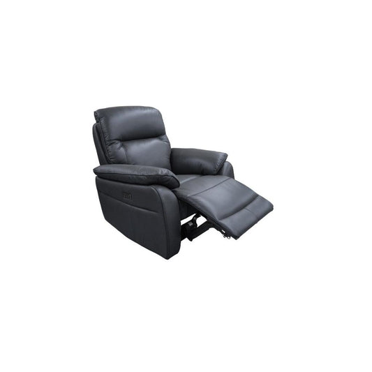 PERSI GENUINE LEATHER SINGLE RECLINER ARMCHAIR GRAPHITE - MyChocolateWood