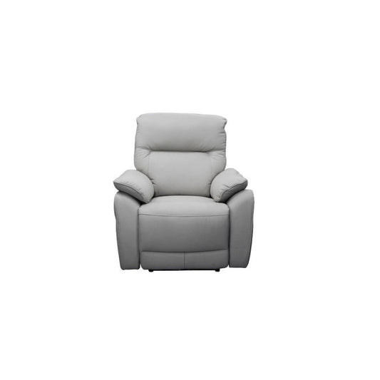 PERSI GENUINE LEATHER SINGLE RECLINER ARMCHAIR SILVER - MyChocolateWood