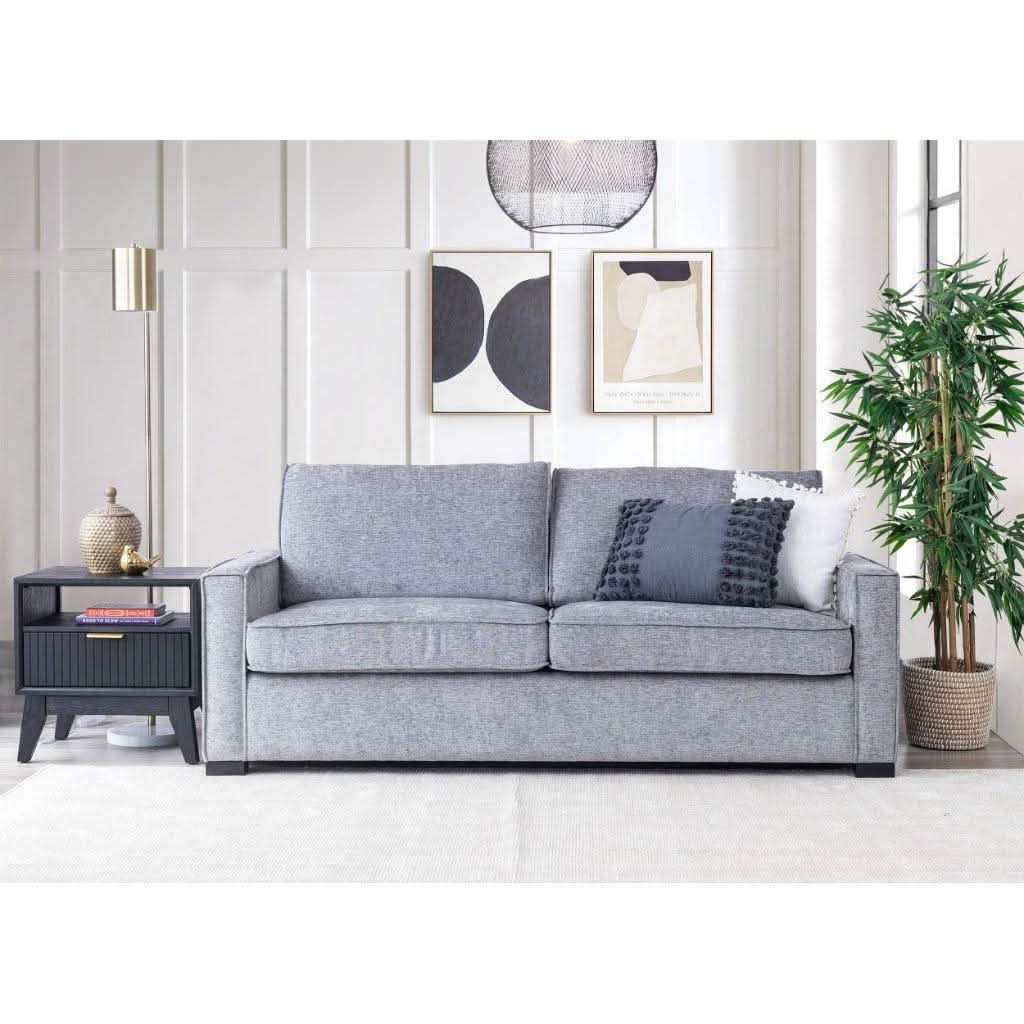 PHILIPA QUEEN SOFA BED/LOUNGE SOFA COUCH SETTEE MEMORY FOAM MATTRESS SLATE - MyChocolateWood