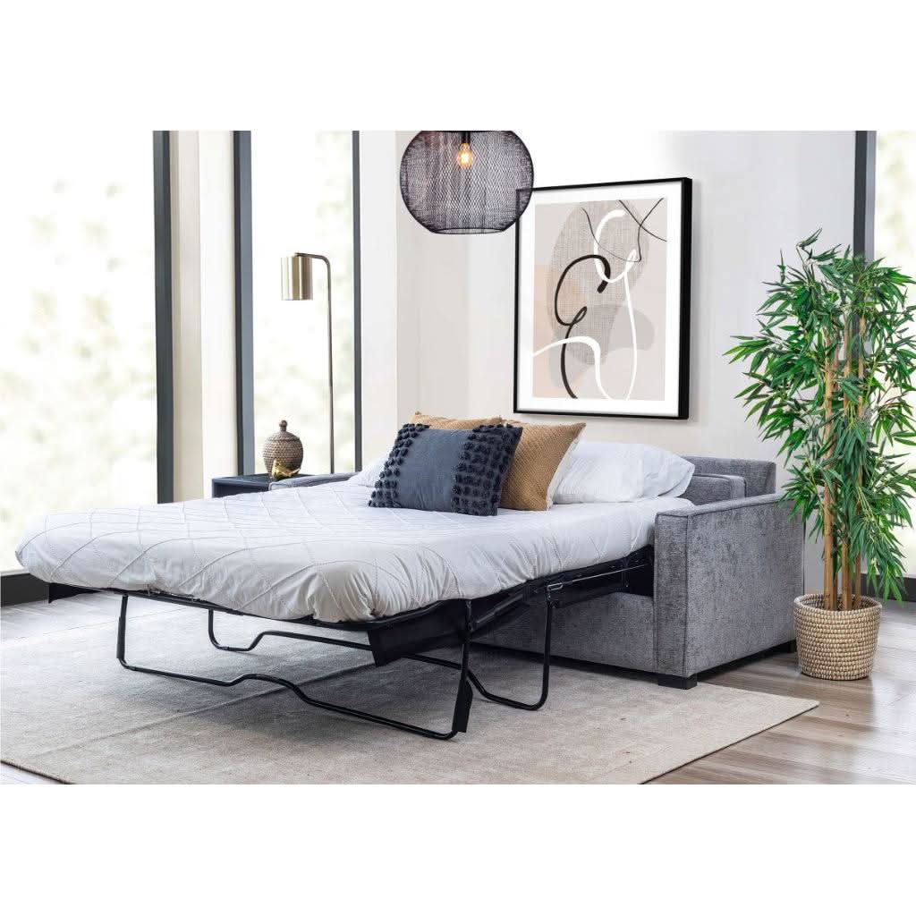 PHILIPA QUEEN SOFA BED/LOUNGE SOFA COUCH SETTEE MEMORY FOAM MATTRESS SLATE - MyChocolateWood