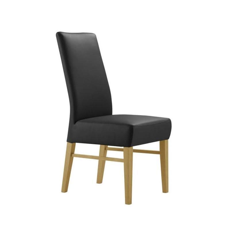 PHILIPPO TOP GRAIN LEATHER DINING ROOM CHAIR WITH AMERICAN OAK LEGS - MyChocolateWood