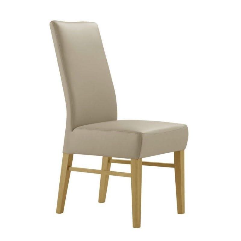 PHILIPPO TOP GRAIN LEATHER DINING ROOM CHAIR WITH AMERICAN OAK LEGS - MyChocolateWood