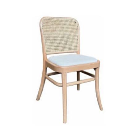 PHOENIX FABRIC SEAT DINING CHAIR IN RAW FINISH - MyChocolateWood