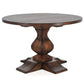 PHOENIX OLD ELMWOOD ROUND PEDESTAL DINING TABLE 140CM - MyChocolateWood