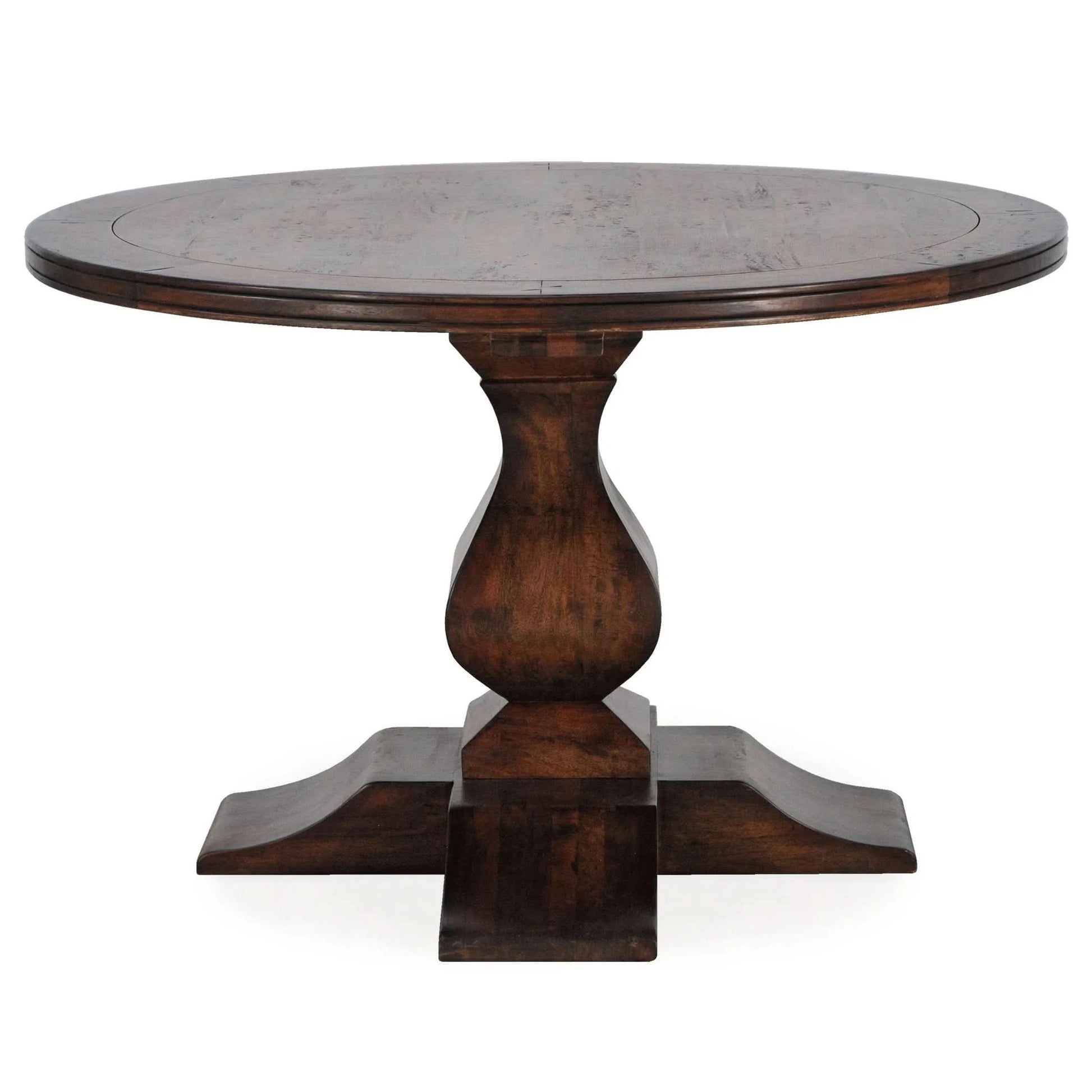 PHOENIX OLD ELMWOOD ROUND PEDESTAL DINING TABLE 140CM - MyChocolateWood