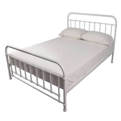 PICOLA QUEEN METAL BED WHITE - MyChocolateWood