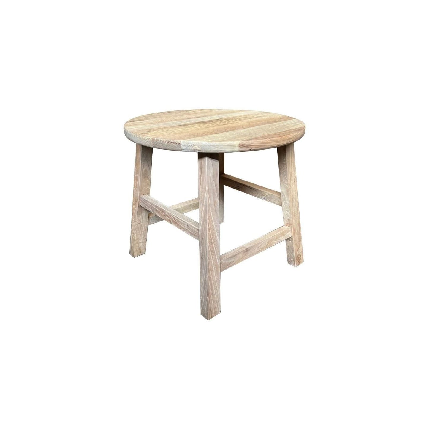 PIONEER 60CM DIAMETER ROUND LAMP/SIDE TABLE IN RECYCLED ELM - MyChocolateWood