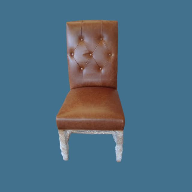 PIRRO TOP GRAIN TAN LEATHER DINING CHAIR - MyChocolateWood