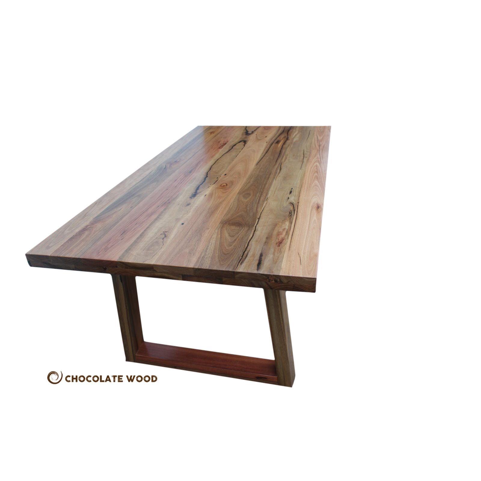 PLATO DINING TABLE IN SOLID SPOTTED GUM 2100MM - MyChocolateWood