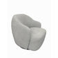 PRIMROSE BOUCLE FABRIC SWIVEL ARMCHAIR IN LIGHT GREY - MyChocolateWood