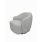 PRIMROSE BOUCLE FABRIC SWIVEL ARMCHAIR IN LIGHT GREY - MyChocolateWood