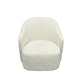 PRIMROSE BOUCLE FABRIC SWIVEL ARMCHAIR IN WHITE - MyChocolateWood