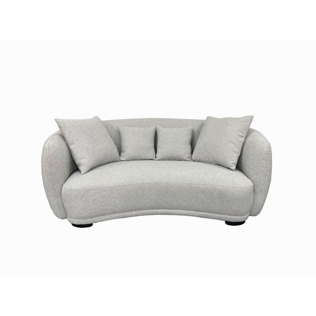 PRIMROSE BOUCLE FABRIC2.5-SEATER SOFA IN LIGHT GREY - MyChocolateWood