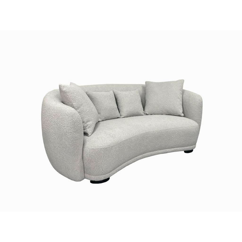 PRIMROSE BOUCLE FABRIC2.5-SEATER SOFA IN LIGHT GREY - MyChocolateWood