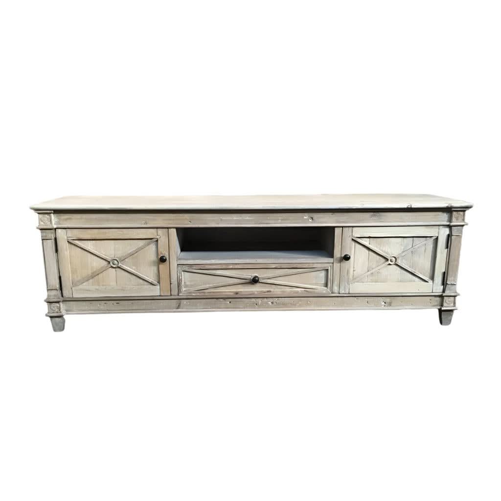 PROVENZ RECYCLED ELM RUSTIC 2-DOORS & 1 DRAWER TV/ENTERTAINMENT UNIT - MyChocolateWood