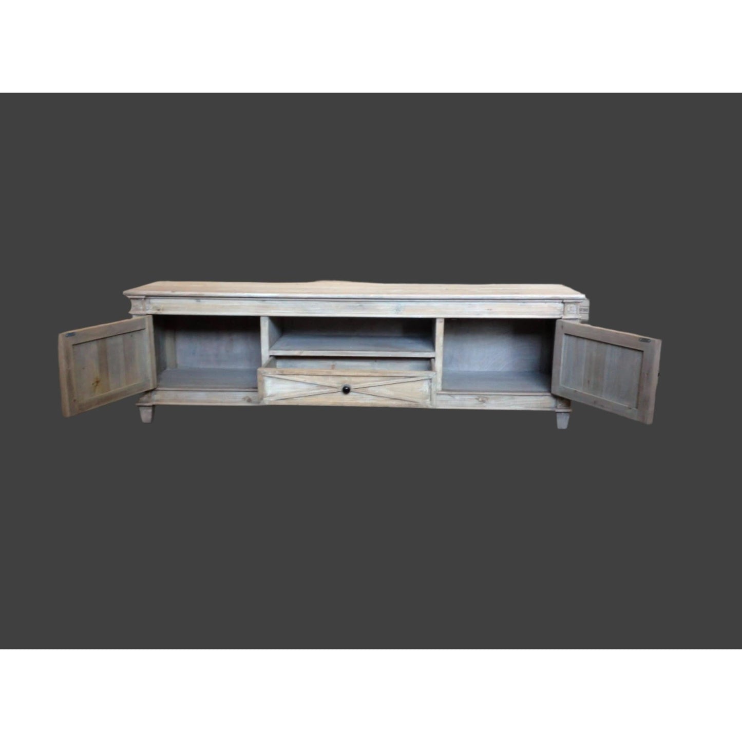 PROVENZ RECYCLED ELM RUSTIC 2-DOORS & 1 DRAWER TV UNIT 140CM - MyChocolateWood