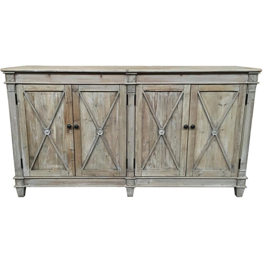 PROVENZ RECYCLED ELM RUSTIC 4-DOOR BUFFET SIDEBOARD 165CM - MyChocolateWood